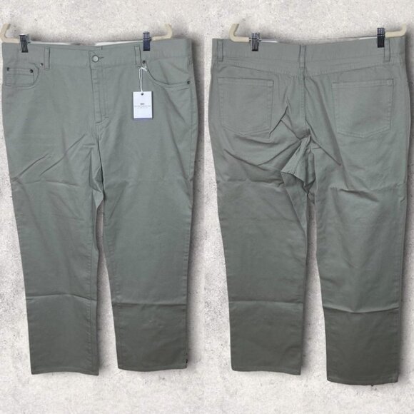 NWT Peter Manning Lightweight Chino Dress Pants Grey Size 38 by 30 New With Tags - Picture 1 of 11